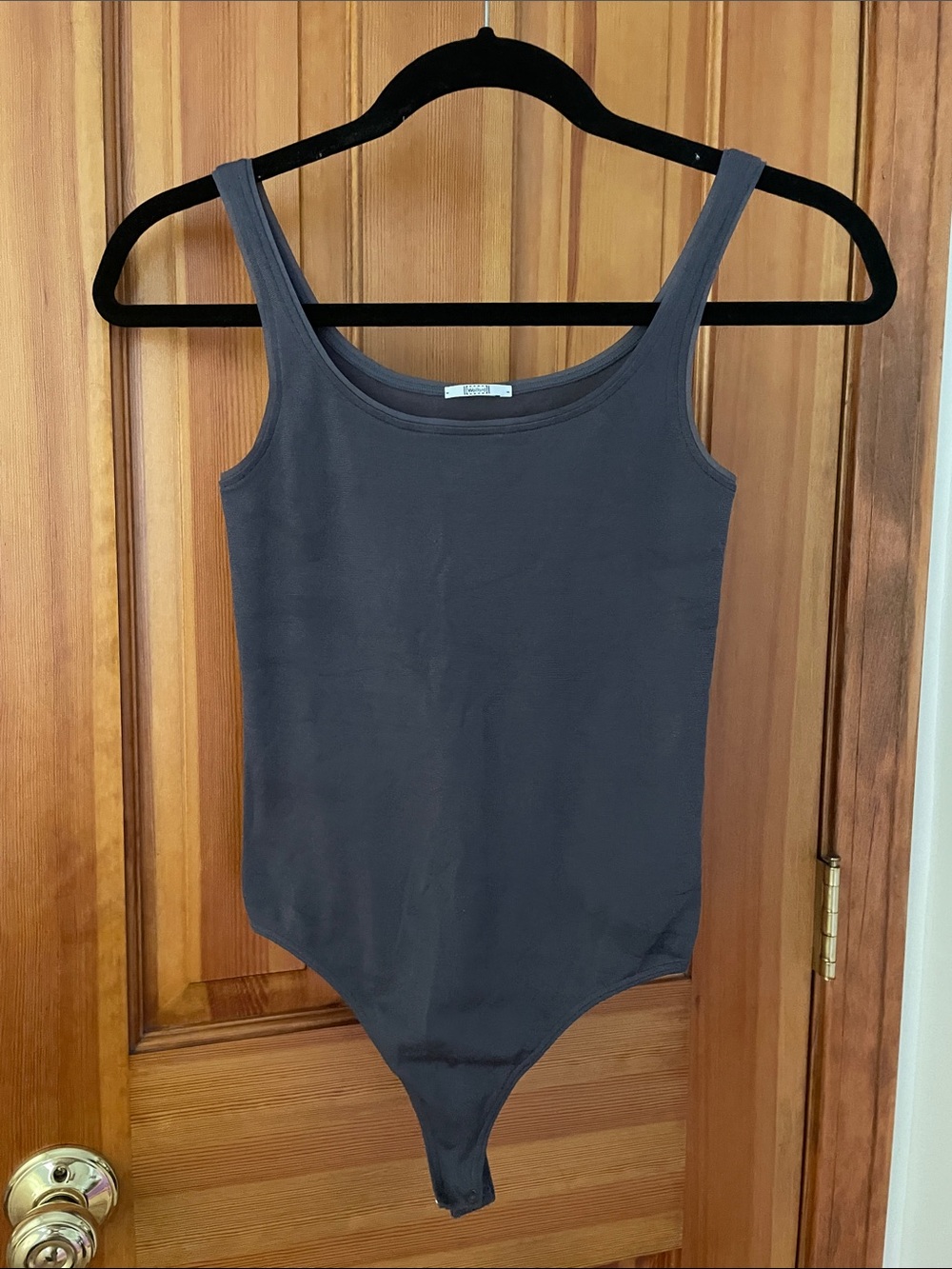 Wolford Charcoal Scoop-Neck Tank Bodysuit